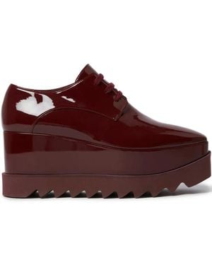 Stella McCartney Elyse Shiny Wedge Oxford Shoes - Red