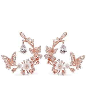 Anabela Chan 18K Rose Butterfly Garland Earrings - White