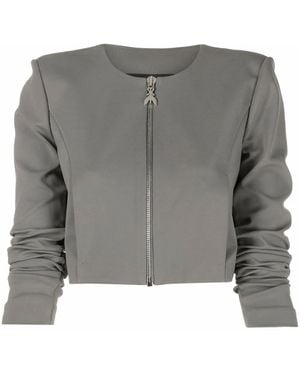 Patrizia Pepe Cropped Zip-Up Jacket - Grey
