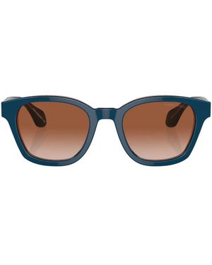 Giorgio Armani Logo-Print Oversize-Frame Sunglasses - Brown