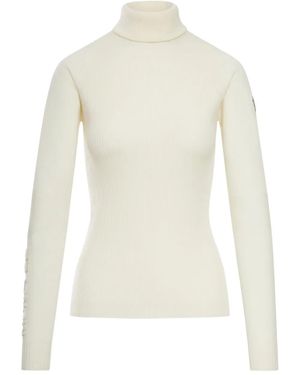 Moncler Rollkragenpullover Aus Einem Wollgemisch - Weiß