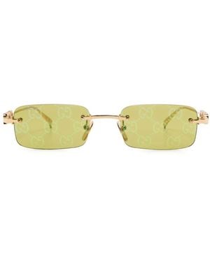 Gucci Occhiali Da Sole Con Montatura A Giorno - Giallo