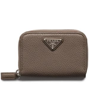 Prada Leather Coin Purse - Brown