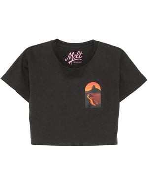 Melt Camiseta Corta Con Estampado Gráfico - Negro