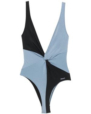 Versace Twist-Detail Swimsuit - Blue