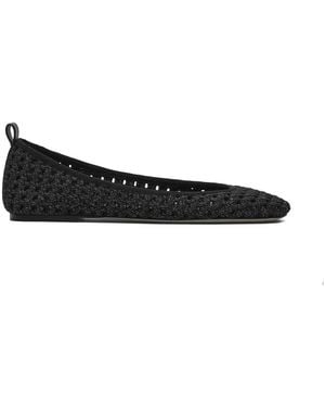 Marc Jacobs Crochet Lace-Up Ballet Flats - Black