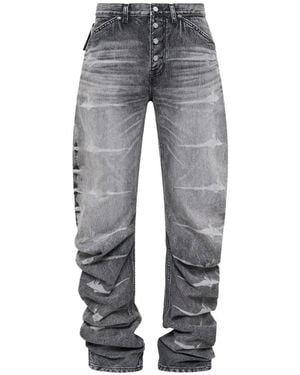 THUG CLUB Jean Laser Washed Parkour - Gris