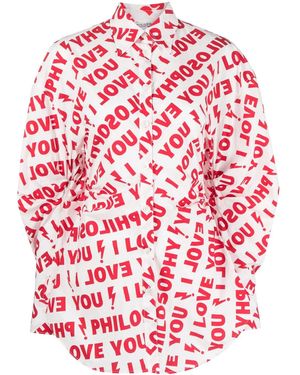 Philosophy Di Lorenzo Serafini Logo-Print Cotton Shirt - Red