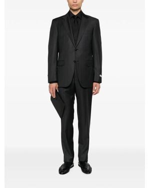 Canali Traje A Rayas Diplomáticas - Negro