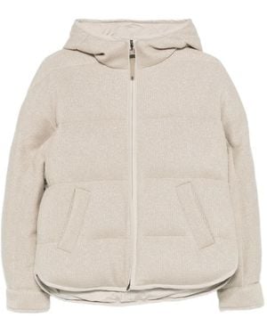 Brunello Cucinelli Hooded Puffer Jacket - Natural