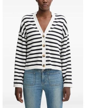 Marc O' Polo Striped Button-Front Cardigan - Black