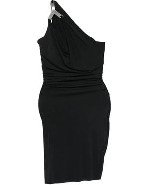 Rick Owens One-Shoulder Draped Dress - Black
