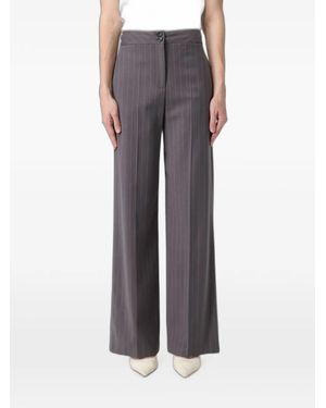 Hanita Pinstripe-Pattern Trousers - Grey