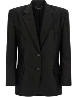 Magda Butrym Flower-Appliqué Single-Breasted Blazer - Black