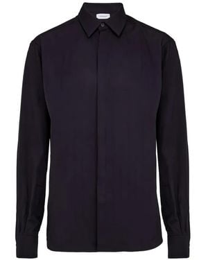 Ferragamo Monogram-Pattern Cotton Shirt - Blue