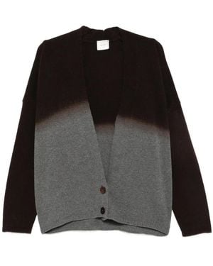 Alysi Gradient-Effect V-Neck Cardigan - Black