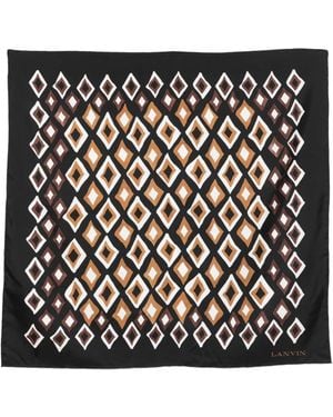 Lanvin Diamond-Print Scarf - Black