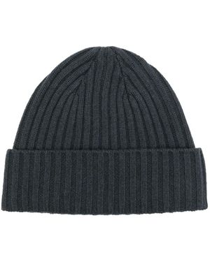 N.Peal Cashmere Berretto A Coste Chunky - Blu