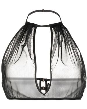Tom Ford Sheer Halterneck Cropped Top - Black