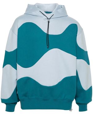 Bonsai Sudadera Intarsia Waves Con Capucha - Azul