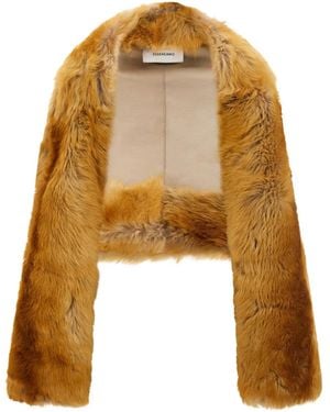 Ferragamo Shearling Bolero Jacket - Yellow