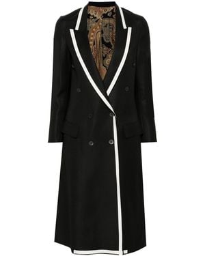 Ibrigu Double-Breasted Coat - Black