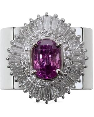 YUTAI Anello Revive Con Zaffiro Rosa E Diamanti - Grigio