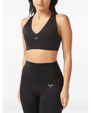 SQUATWOLF V-Neck Criss-Cross Bra - Black