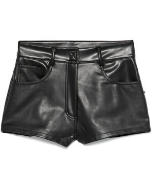 Norma Kamali Short En Cuir Artificiel À Coupe Courte - Noir