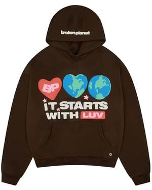 BROKEN PLANET Graphic-Print Hoodie - Brown