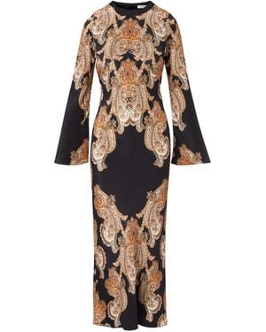 Veronica Beard Lupita Paisley-Print Flared Dress - White