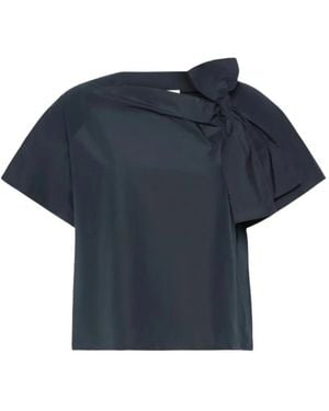 Weekend by Maxmara Taffeta Blouse Van Katoenblend - Blauw