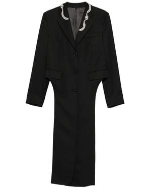 Simone Rocha Pearl-Embellished Coat - Black