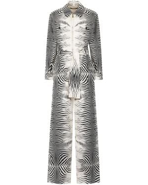 Roberto Cavalli Zebra-Print Jumpsuit - Grey