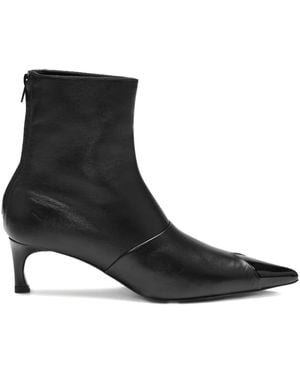 ROTATE BIRGER CHRISTENSEN Pointed-Toe Leather Boots - Black