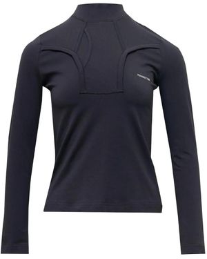 Pushbutton Brief Motif Jersey Top - Blue