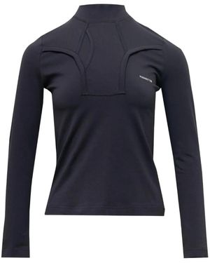 Pushbutton Brief Motif Jersey Top - Blue