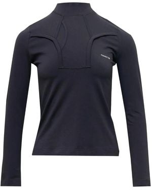 Pushbutton Brief Motif Jersey Top - Blue