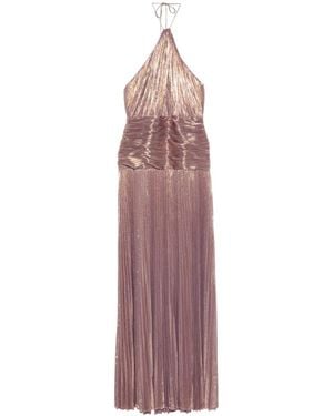 retroféte Thalia Pleated Maxi Dress - Pink