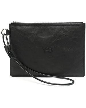 Y-3 Leather Clutch Bag - Black
