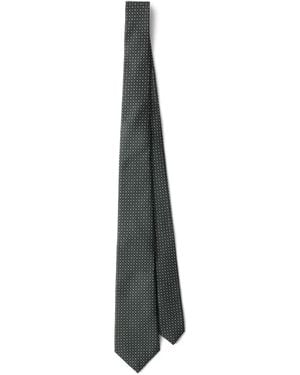 Prada Dotted Silk Tie - White