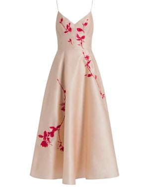 Alberta Ferretti Robe Mi-Longue À Fleurs - Pink