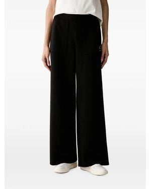 KARL LAGERFELD Logo-Print Wide-Leg Trousers - Black