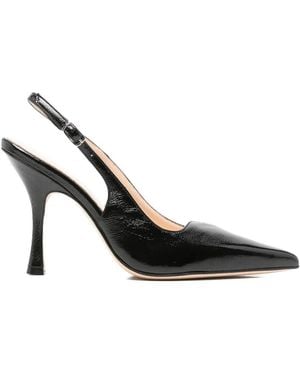 Anna F. Pointed-Toe Slingback Court Shoes - Black