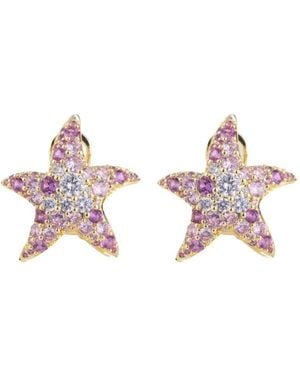 Eshvi Dawn Starfish Earrings - Pink