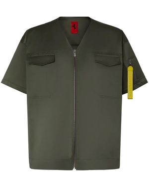 Ferrari Camicia Con Zip - Verde