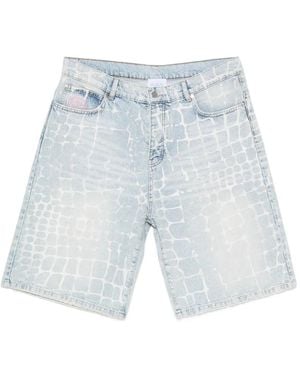 BLUE SKY INN Shorts Con Effetto Coccodrillo - Blu