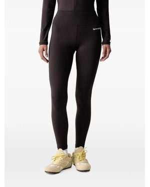 Sporty & Rich Serif Logo-Print Leggings - Black