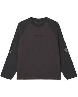 FIVE CM Raglan-Sleeve Graphic-Print T-Shirt - Black