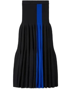 CFCL Stripe-Detail Pleated Midi Skirt - Blue